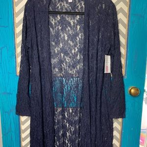LuLaRoe Navy blue long duster. Size medium